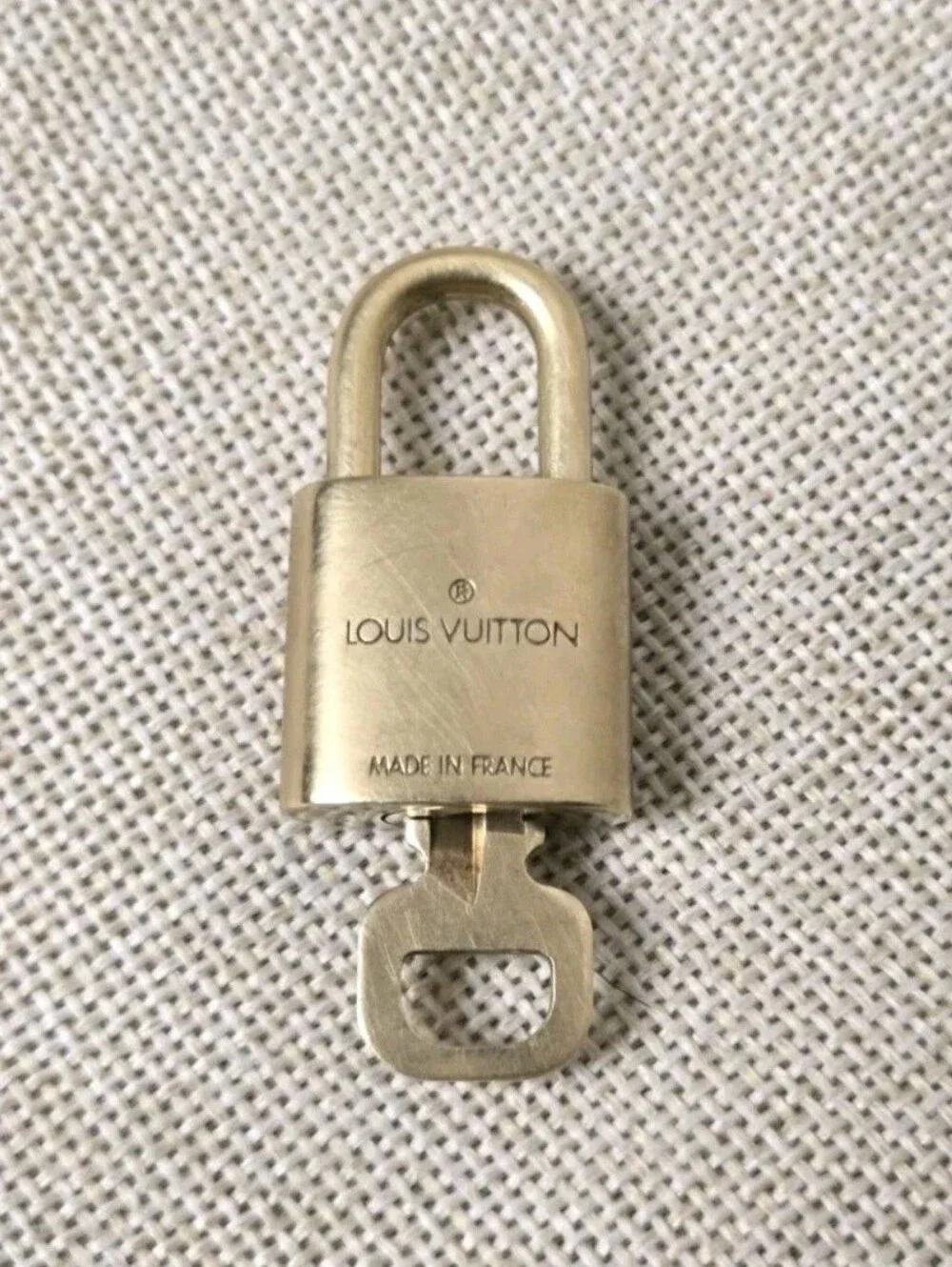 Louis Vuitton Lock and Key #311 Padlock Authentic Gold Bag Charm
